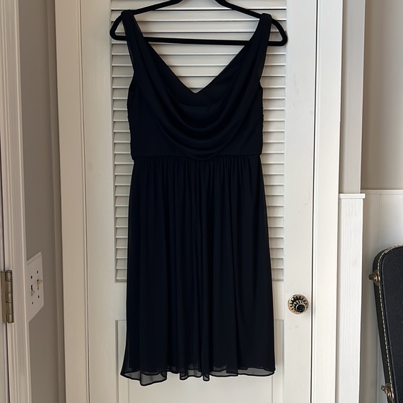 David’s bridal, black chiffon sleeveless dress, size 8 - Picture 3 of 9